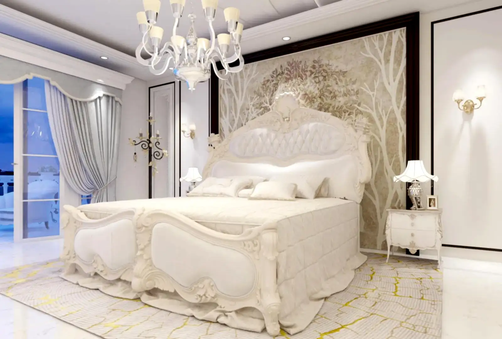 Romantic french bedroom decor