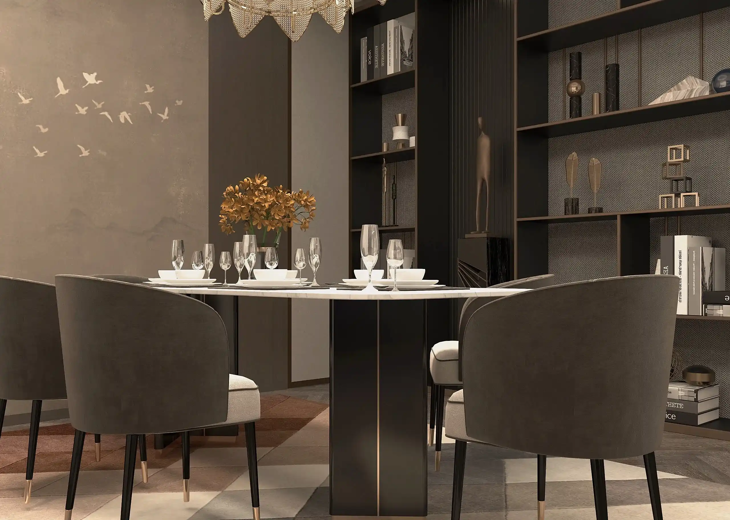 luxury modern dining room design  scaled