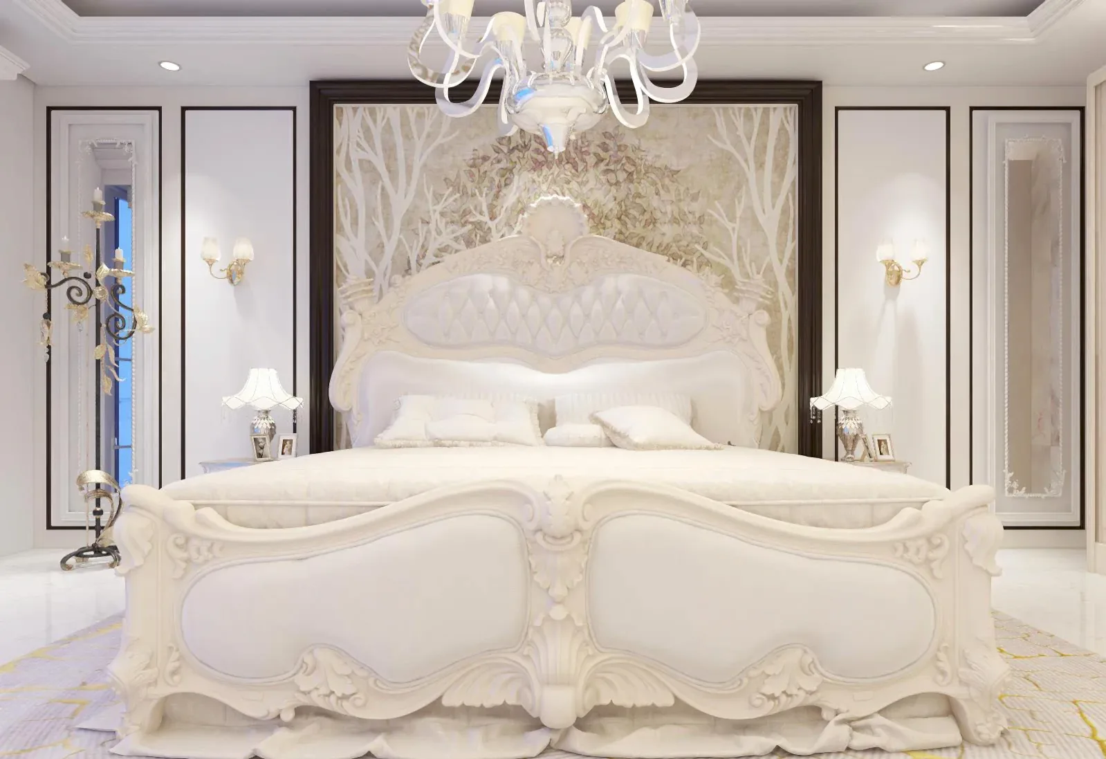 modern french bedroom