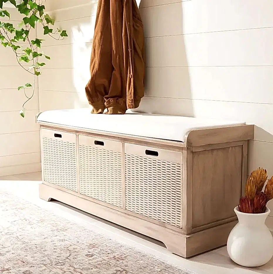 storage bench with cushion
