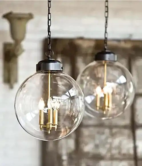 Glass pendant kitchen island lights