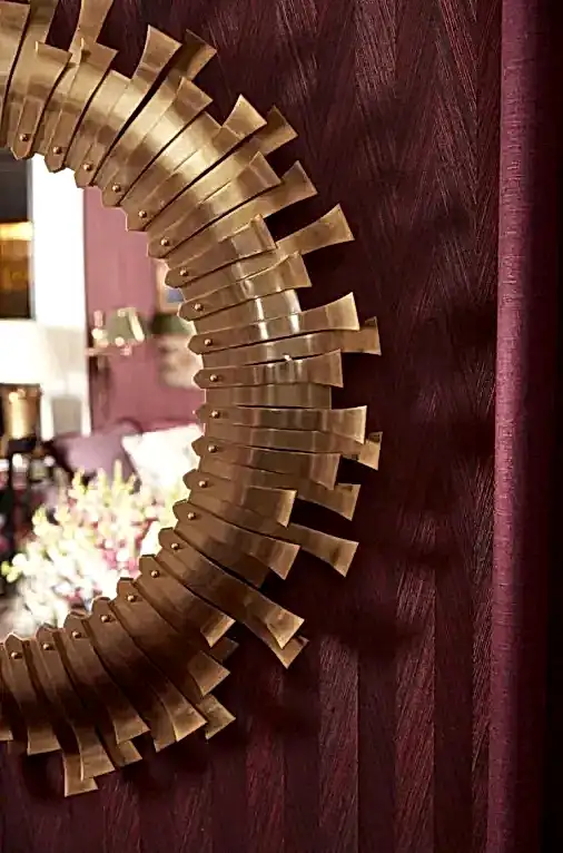 round gold mirror