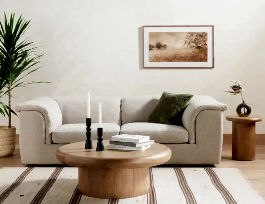 white linen couch