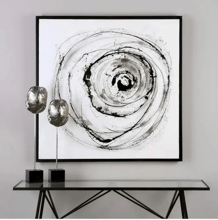 Black framed abstract art