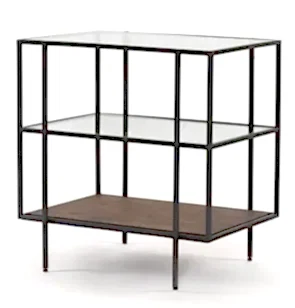 metal and glass nightstand