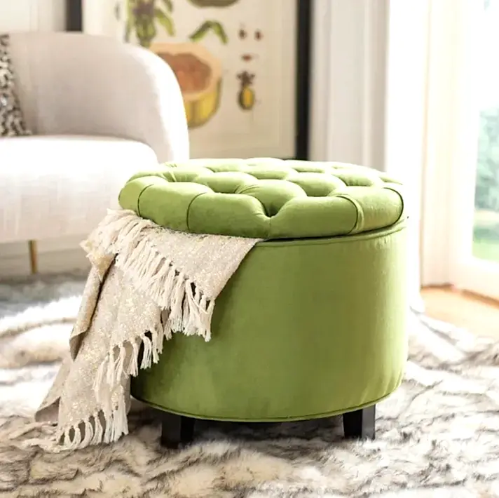 velvet ottoman