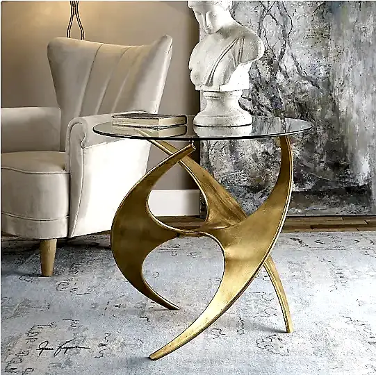 Sculpted Glass Side Table