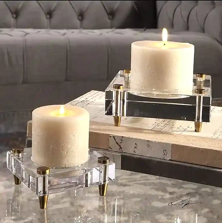 crystal candleholders