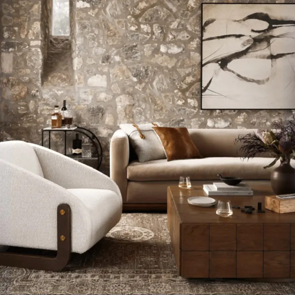 Taupe Velvet Sofa