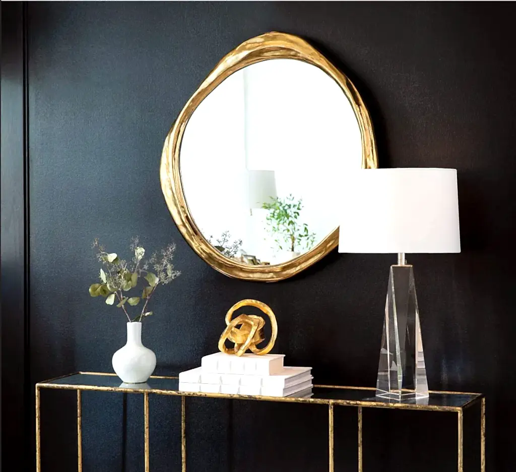 classic gold circular Mirror