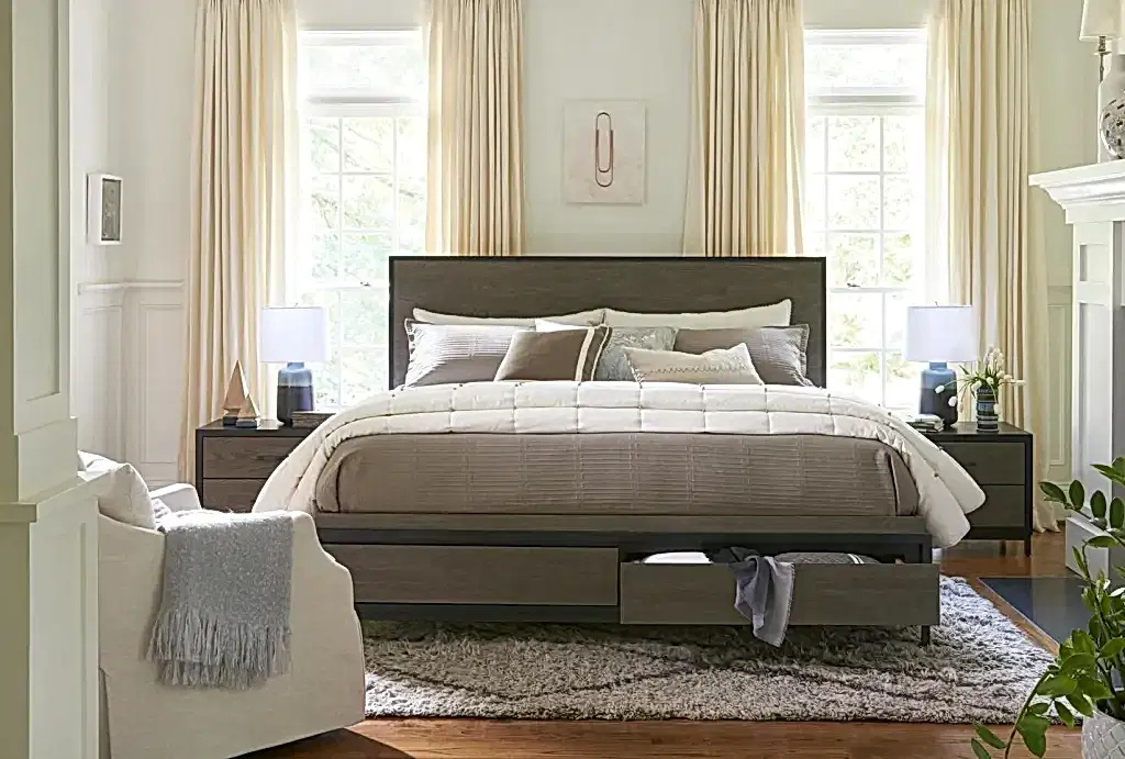 Queen storage bed