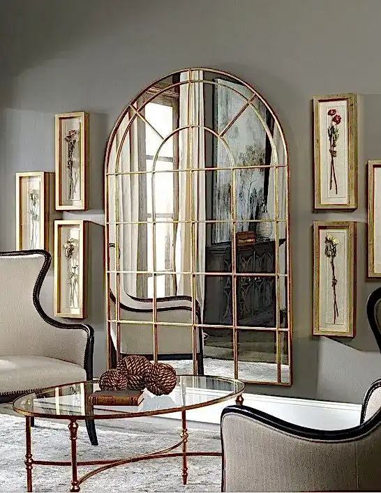Antique Gold Arched Mirror