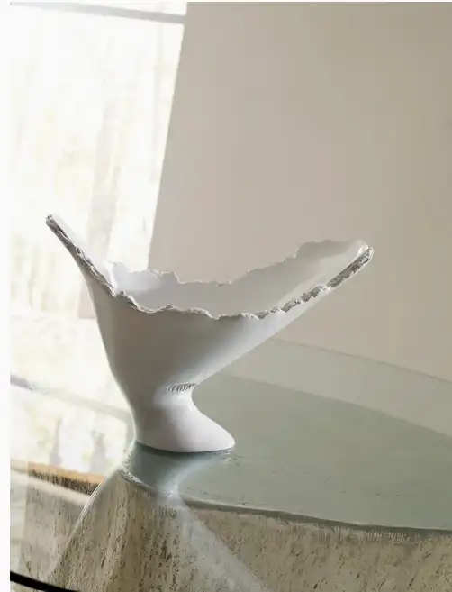 Burled White Vase 