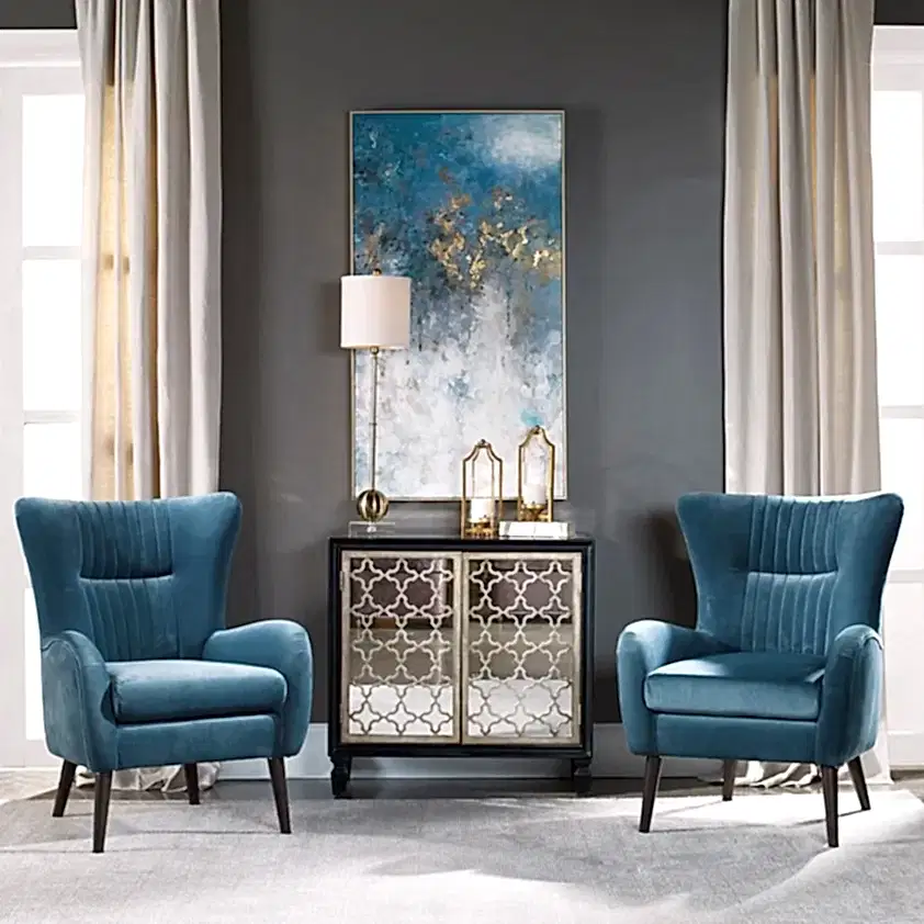 Teal Velvet Accent Chairs
