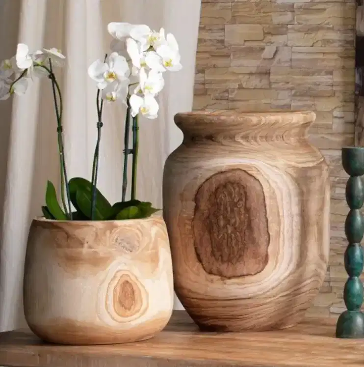Natural wooden vase