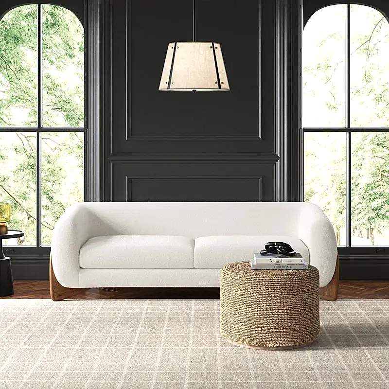 Curved Boucle Sofa