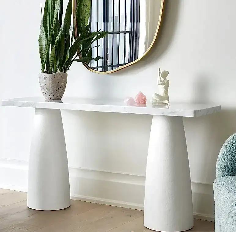 Carrara Stone Top Console Table