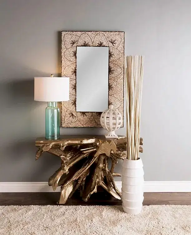 Champagne Gold Console Table