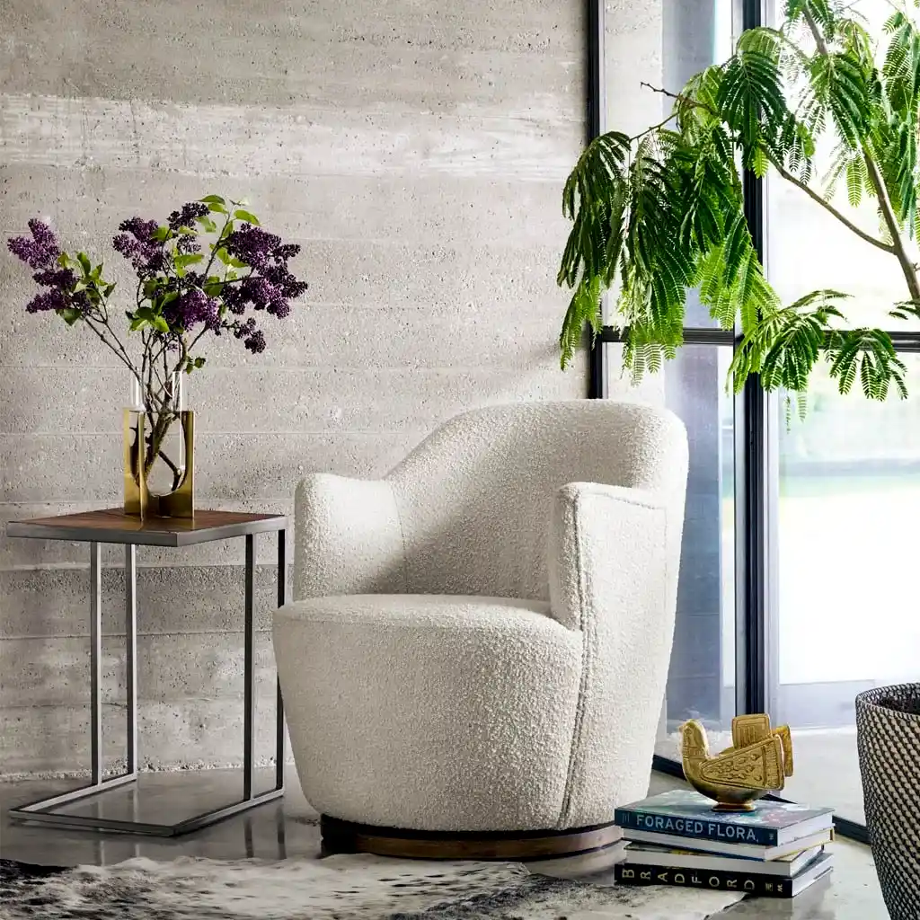 Boucle Swivel Chair