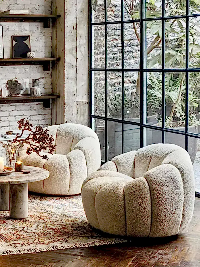 Boucle Swivel Chairs