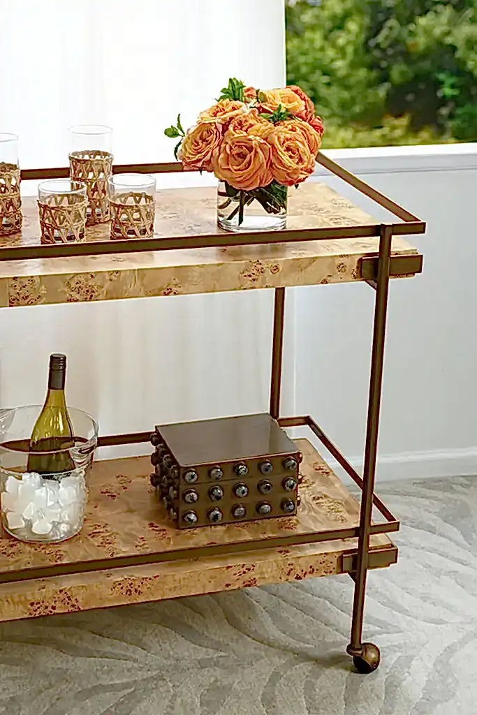 Antique Brass Bar Cart