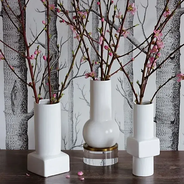 Modern white vases